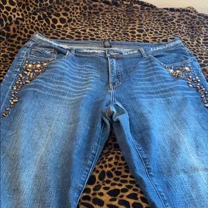 Plus size denim jeans
